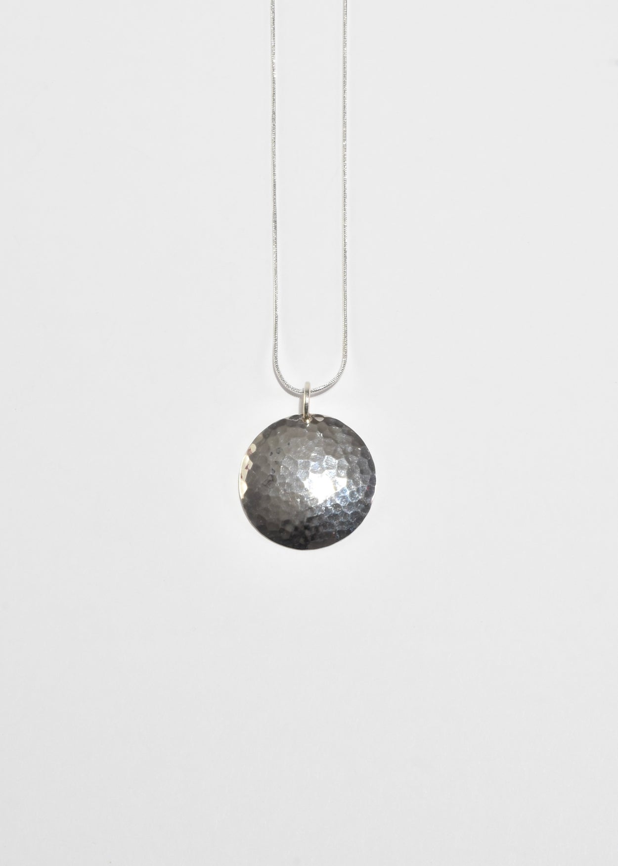 Hammered Disc Pendant Necklace