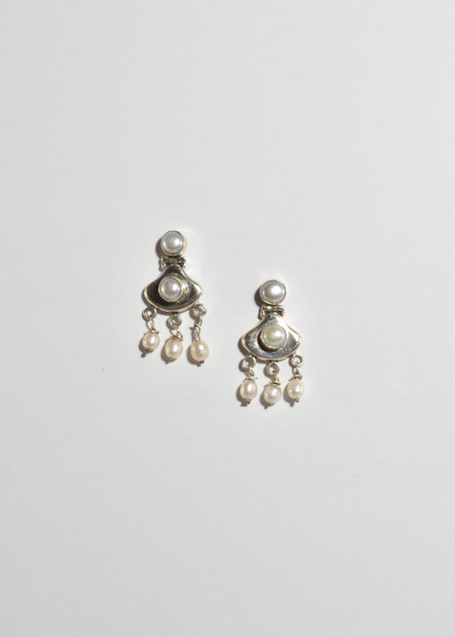 Hinged Pearl Fringe Earrings