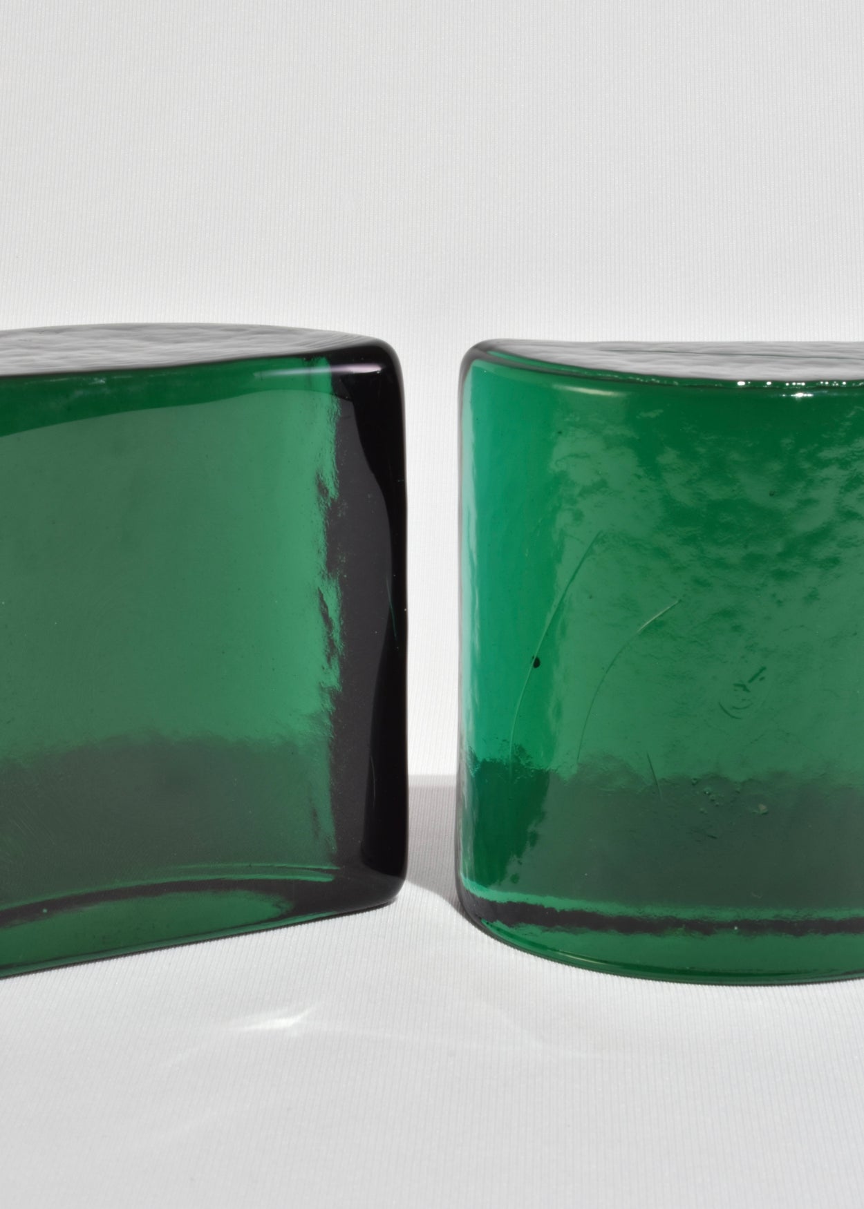 Emerald Glass Bookends