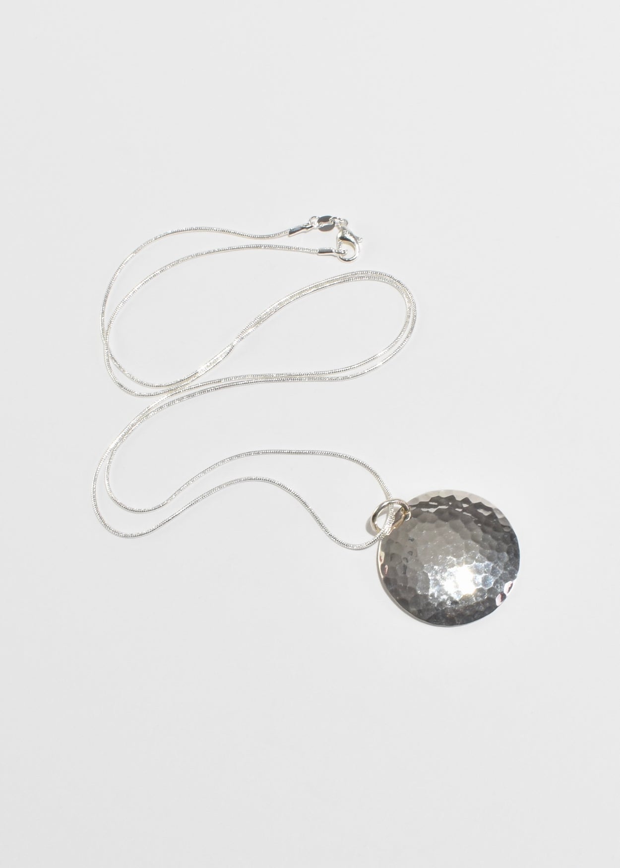 Hammered Disc Pendant Necklace