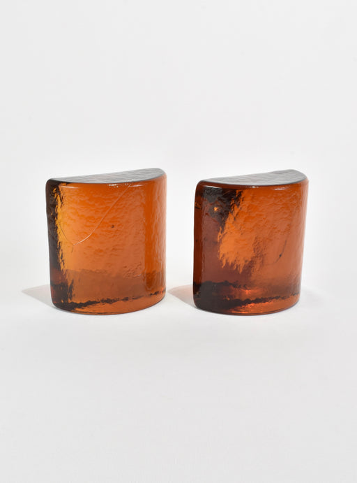 Amber Glass Bookends