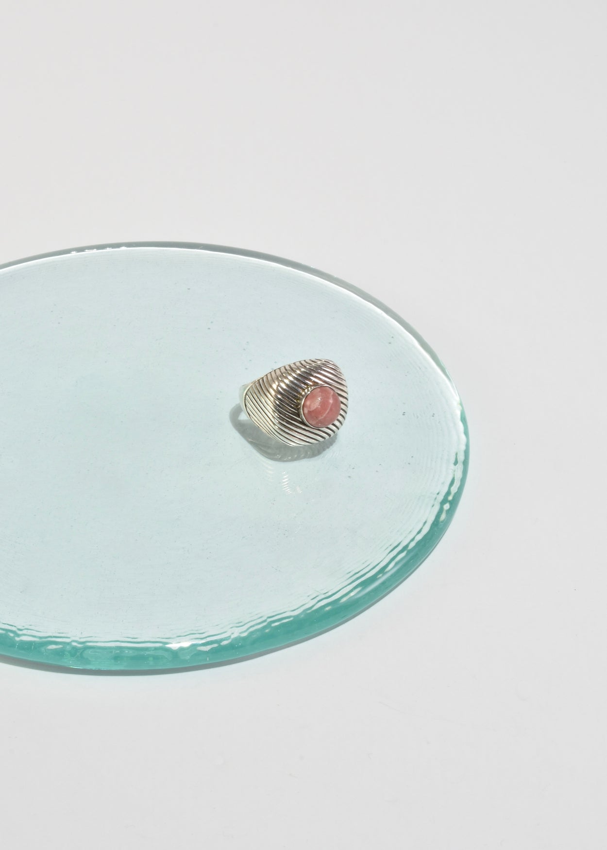 Ribbed Rose Quartz Ring