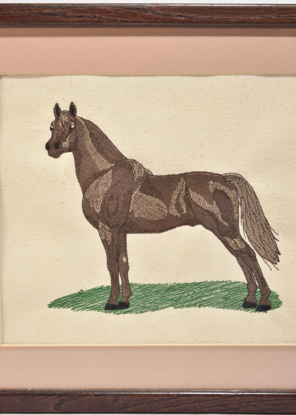 Embroidered Horse Study, Framed