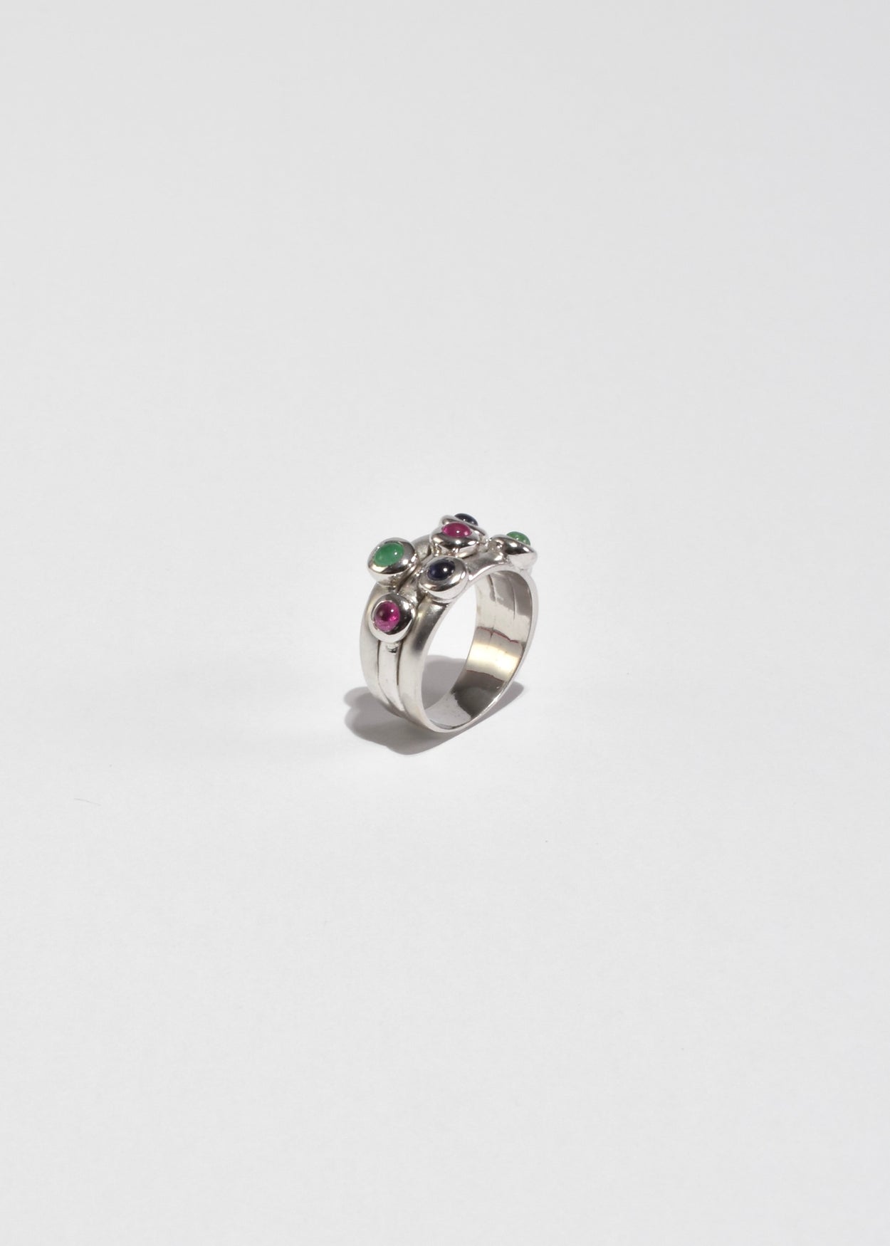 Colorful White Gold Ring