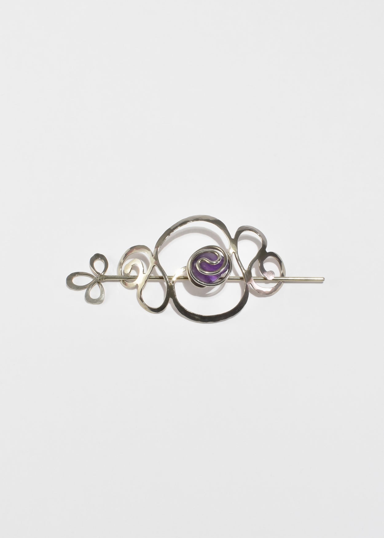 Abstract Amethyst Hair Pin