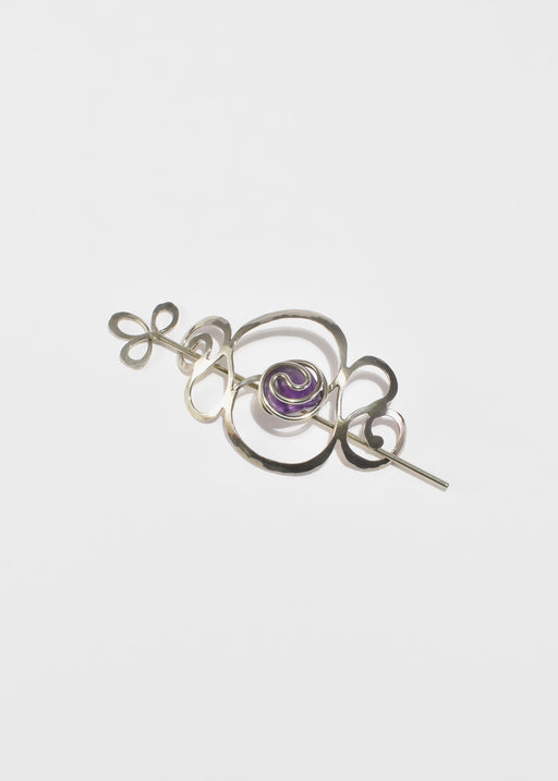 Abstract Amethyst Hair Pin