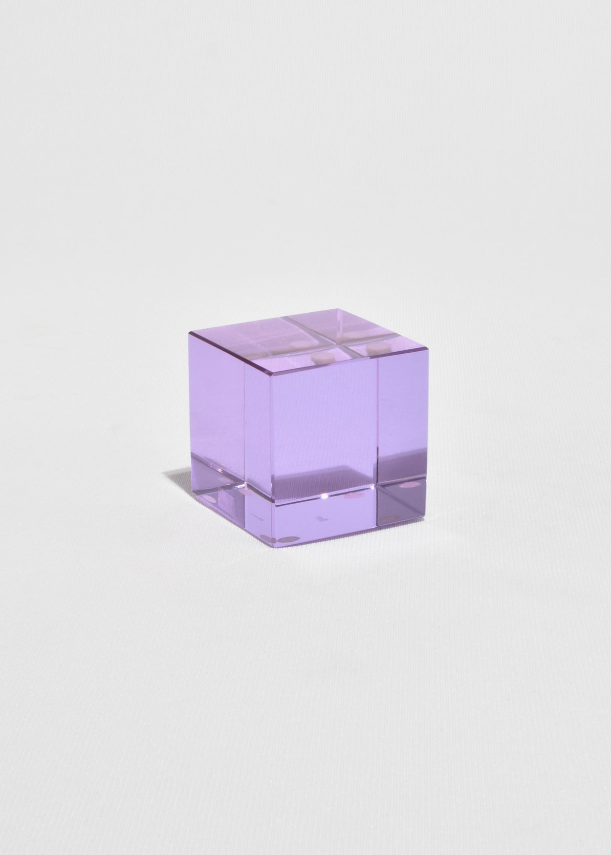 Lilac Crystal Cube Sculpture