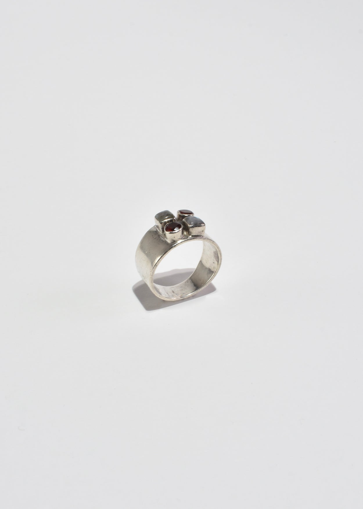 Garnet Labradorite Ring