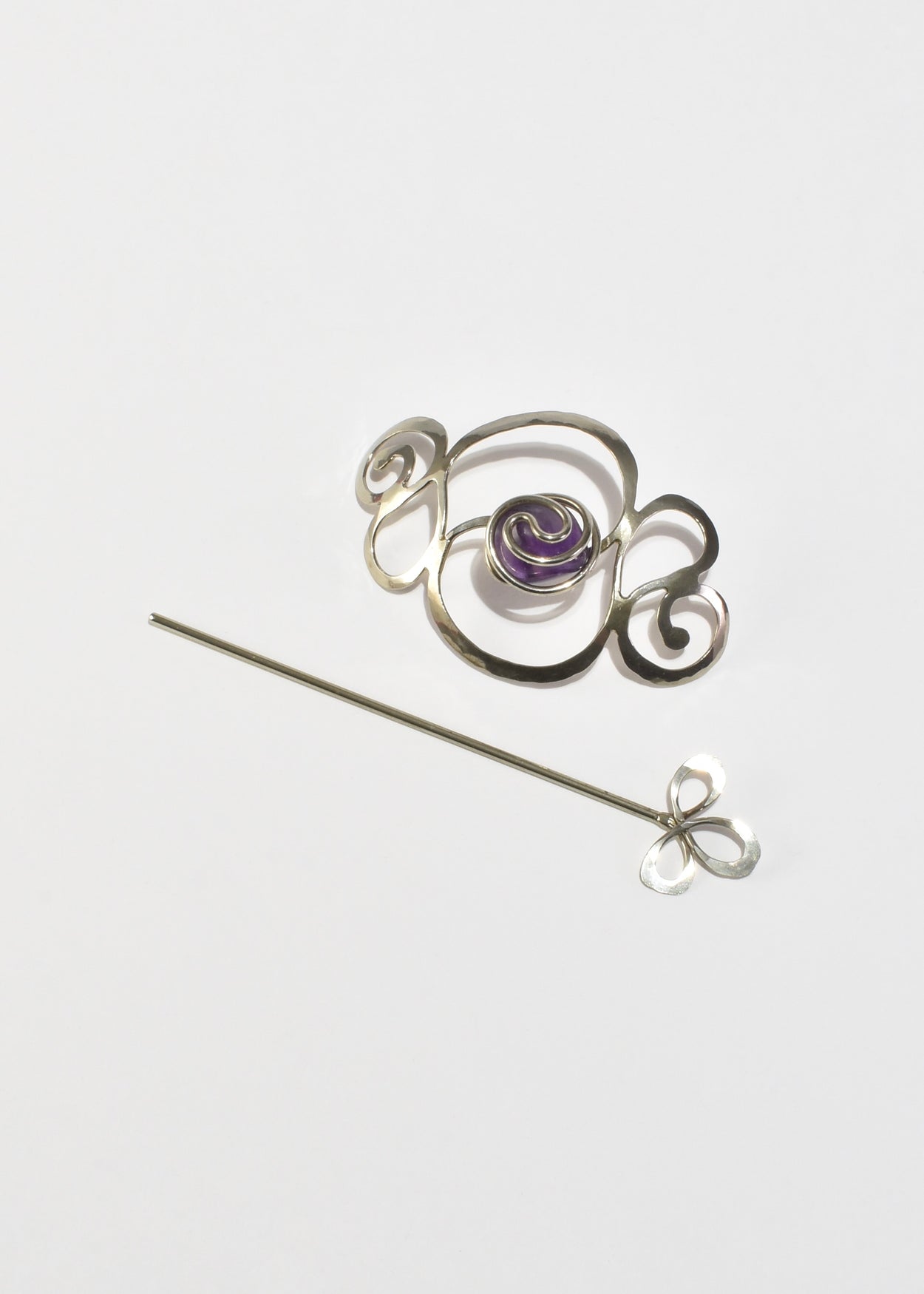 Abstract Amethyst Hair Pin