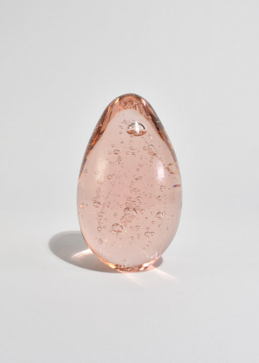 Pink Glass Egg Sculpture