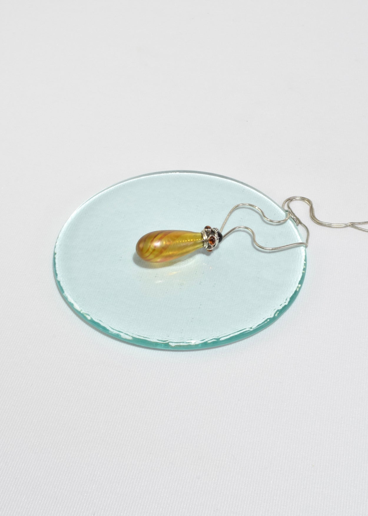 Blown Glass Perfume Pendant Necklace