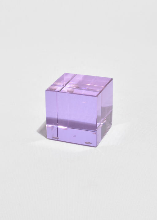 Lilac Crystal Cube Sculpture