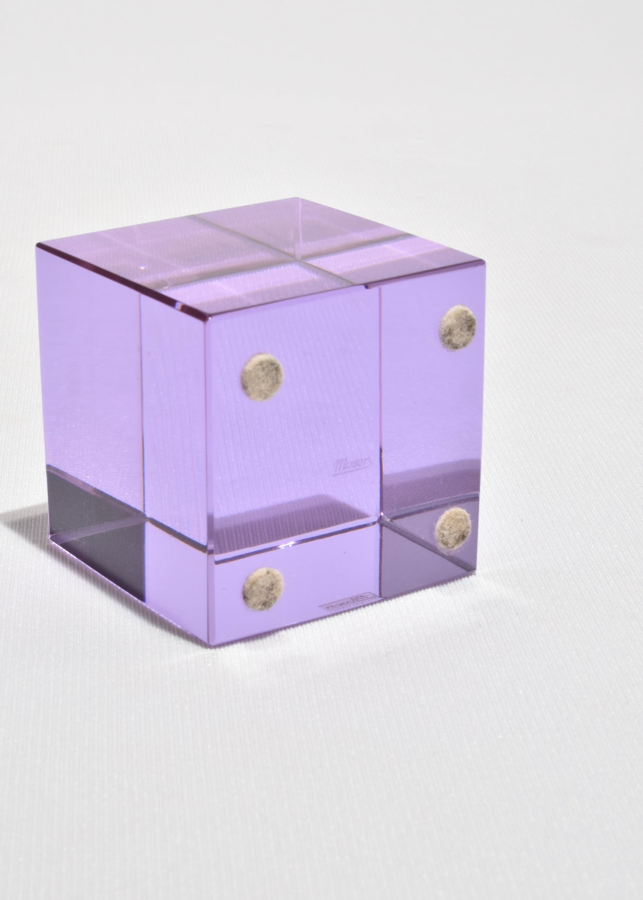 Lilac Crystal Cube Sculpture