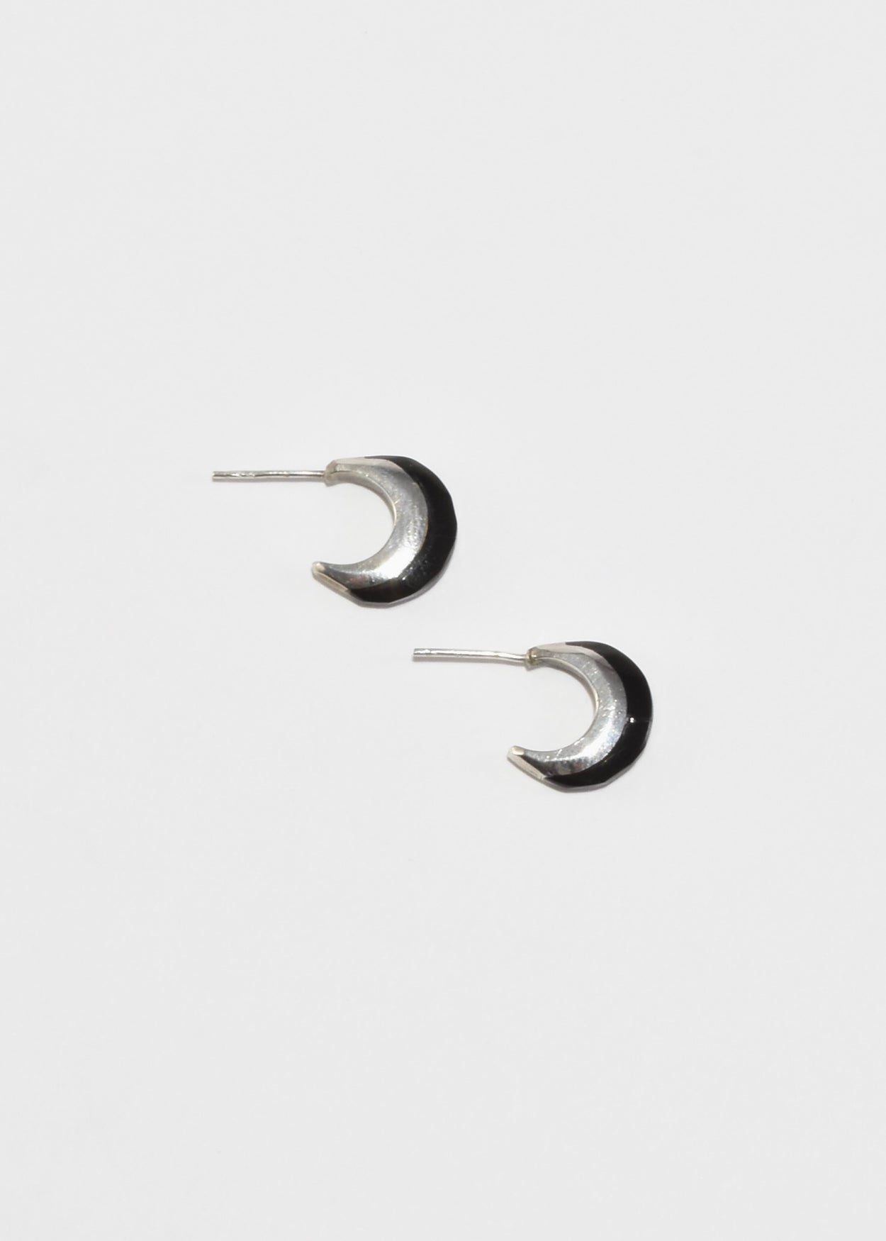 Petite Onyx Hoop Earrings