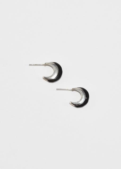 Petite Onyx Hoop Earrings