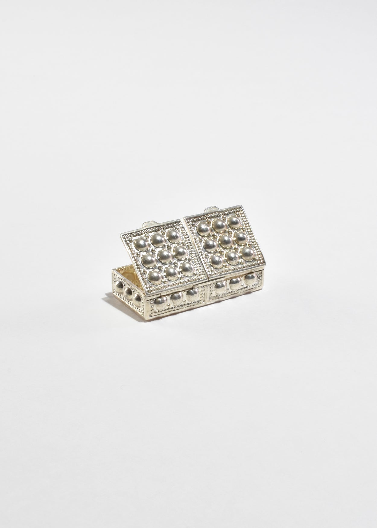 Double-Compartment Silver Pillbox