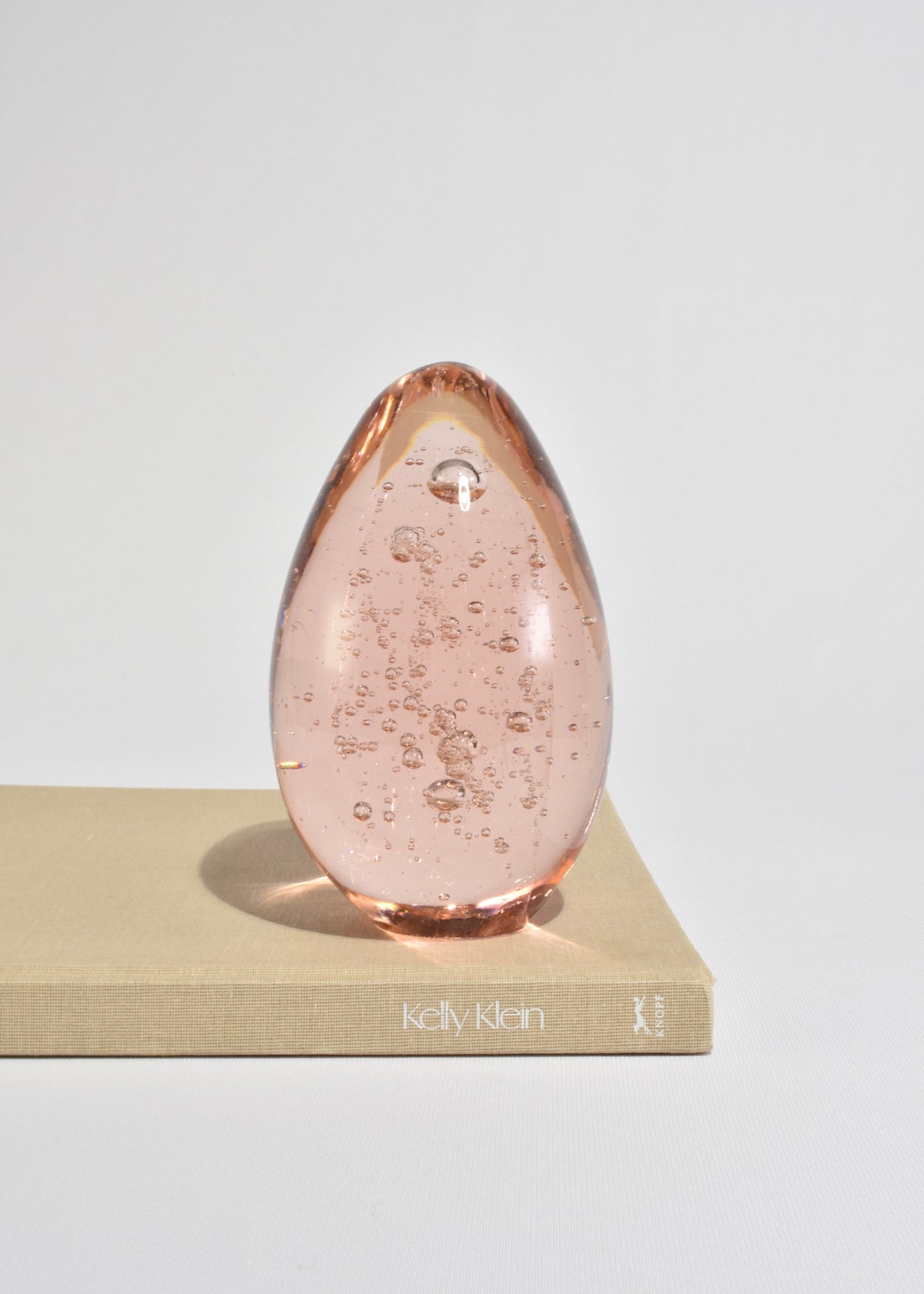 Pink Glass Egg Sculpture