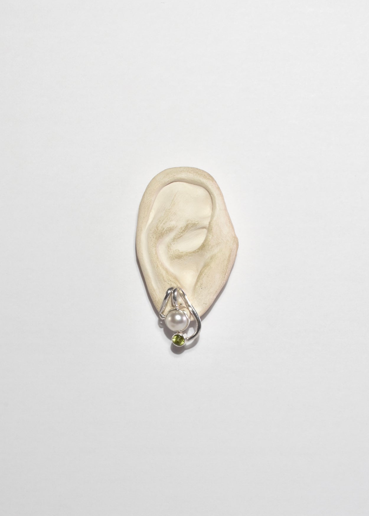 Abstract Pearl Peridot Earrings