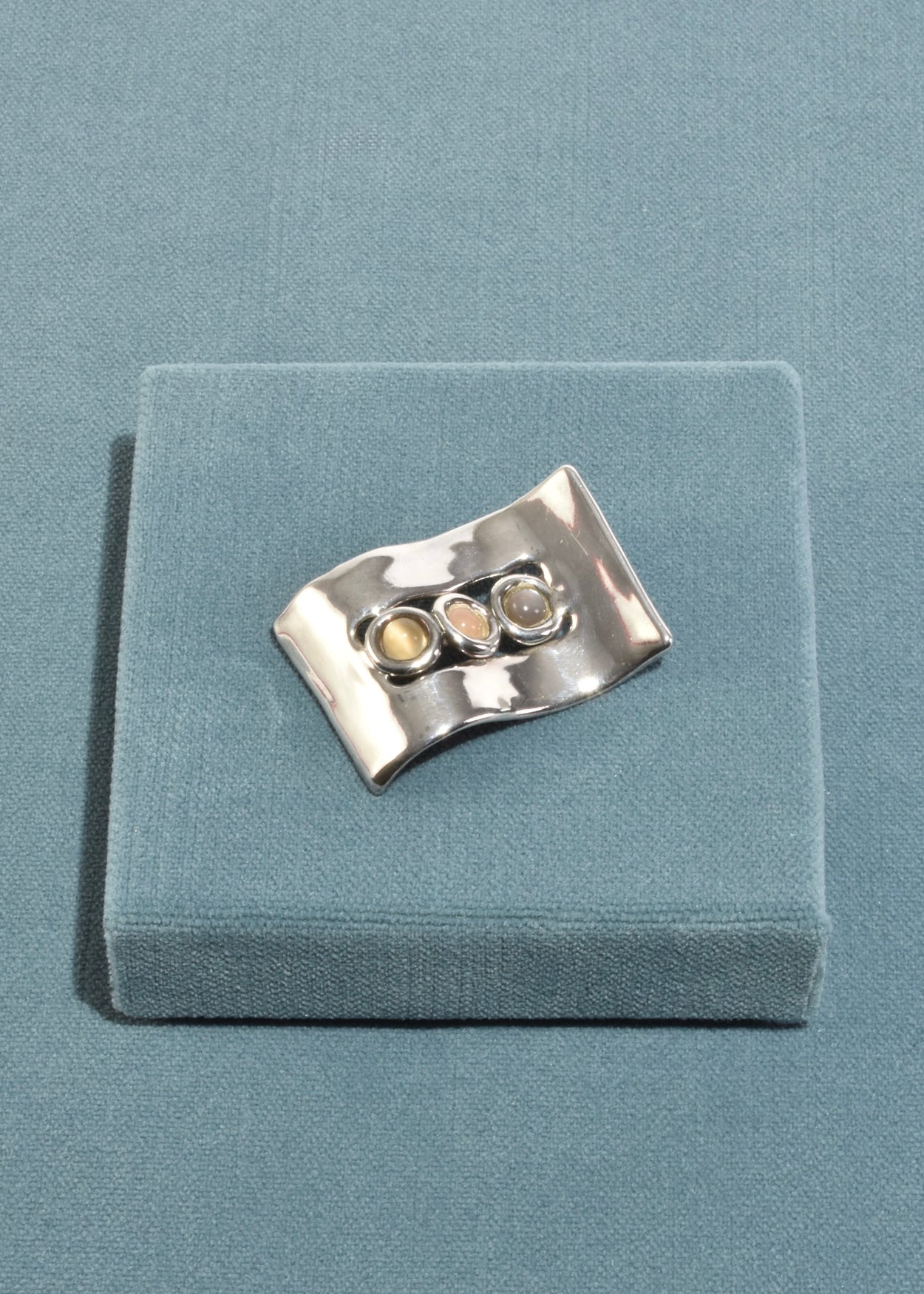 Curved Moonstone Brooch