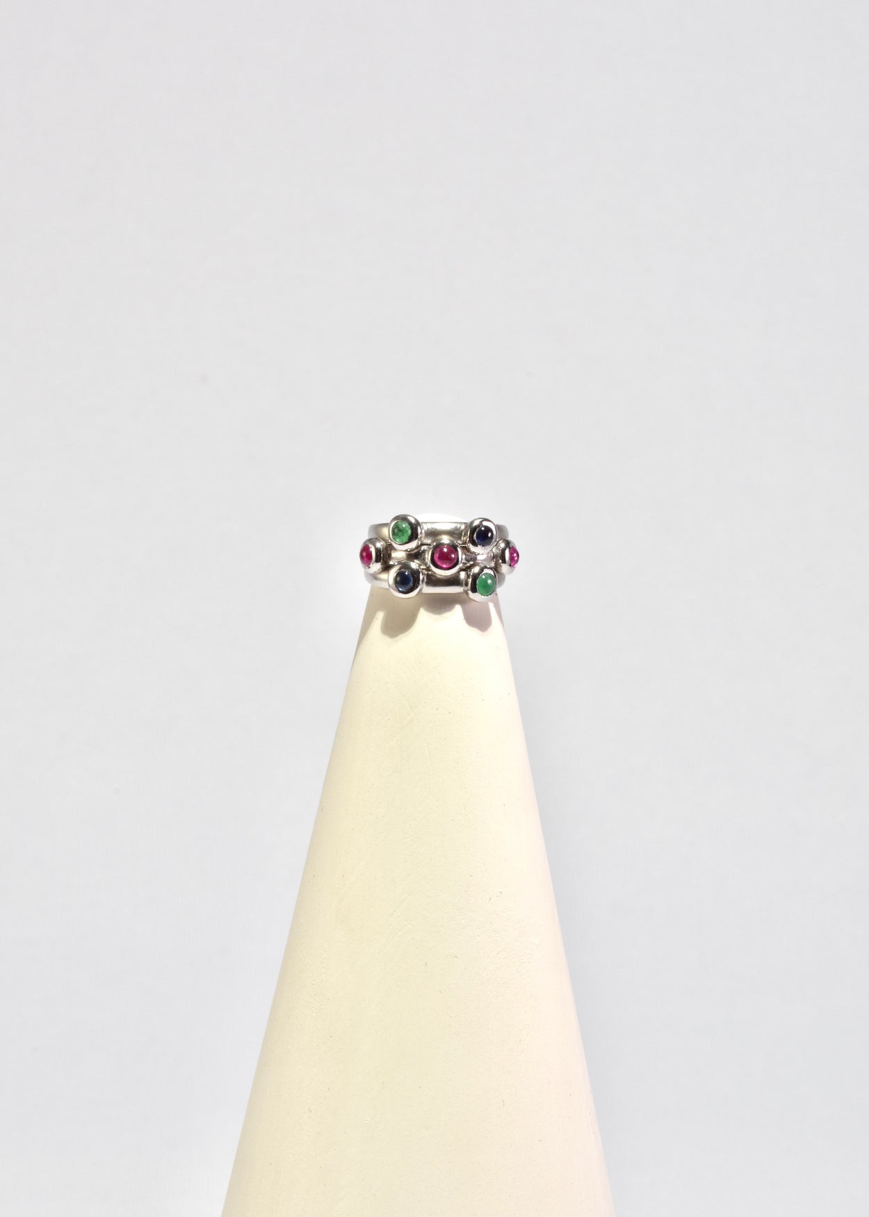 Colorful White Gold Ring