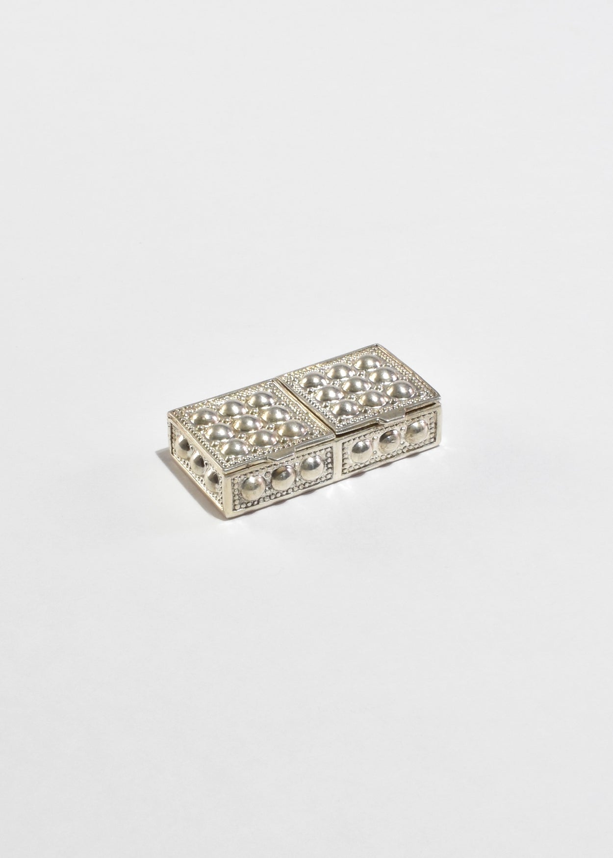 Double-Compartment Silver Pillbox