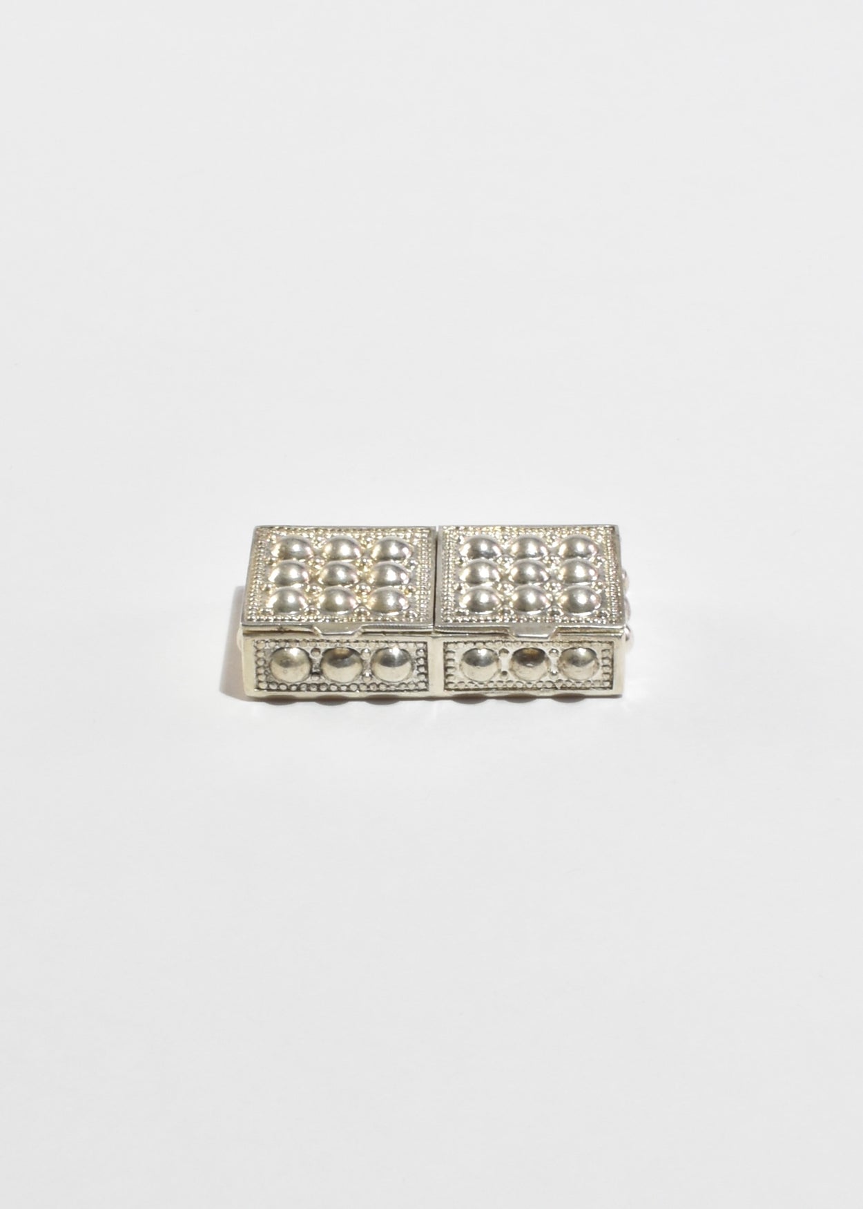 Double-Compartment Silver Pillbox