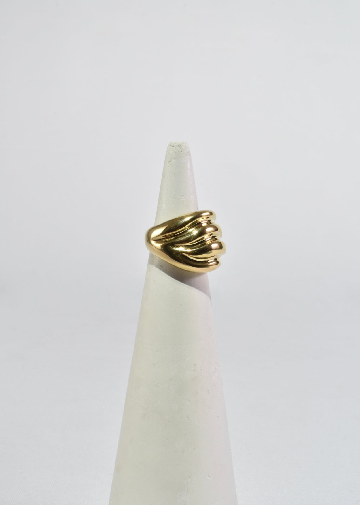 Gold Ribbed Statement Ring