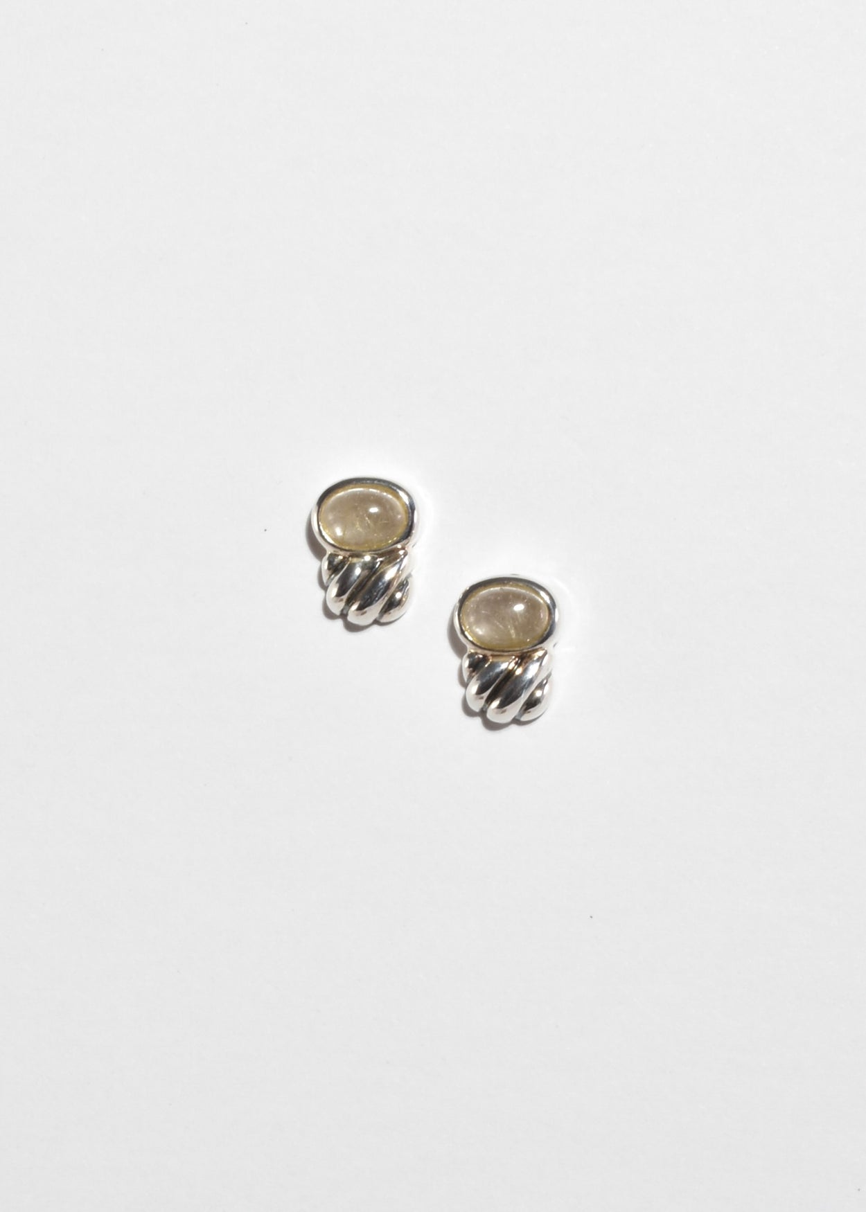 Ribbed Quartz Stud Earrings