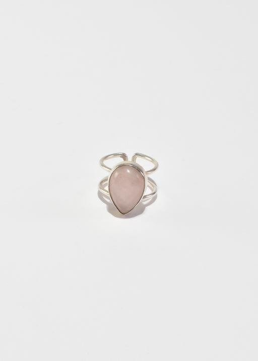 Teardrop Rose Quartz Ring