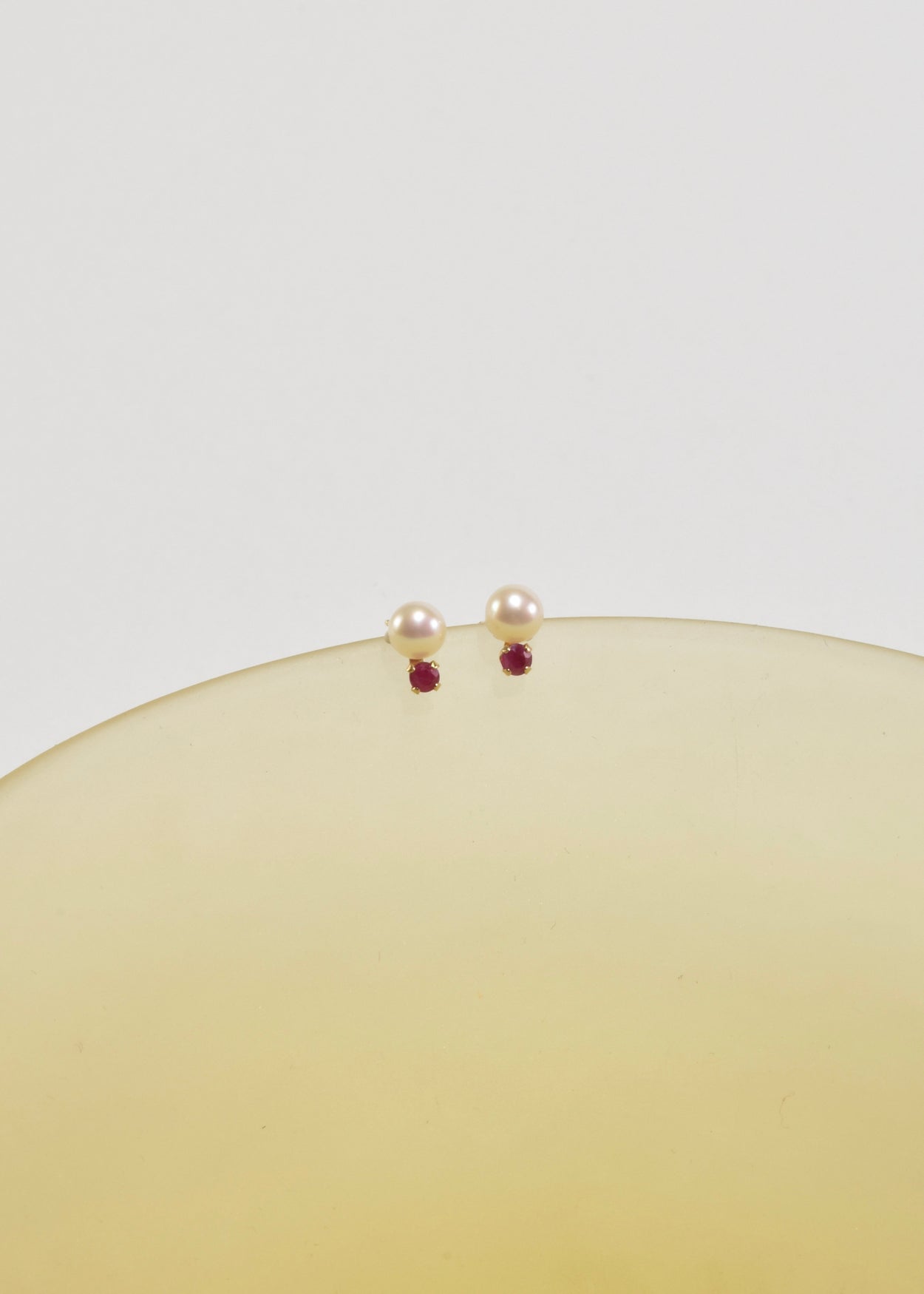 Petite Ruby Pearl Earrings