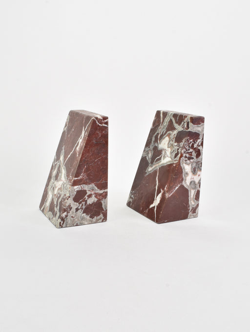 Red Marble Bookends