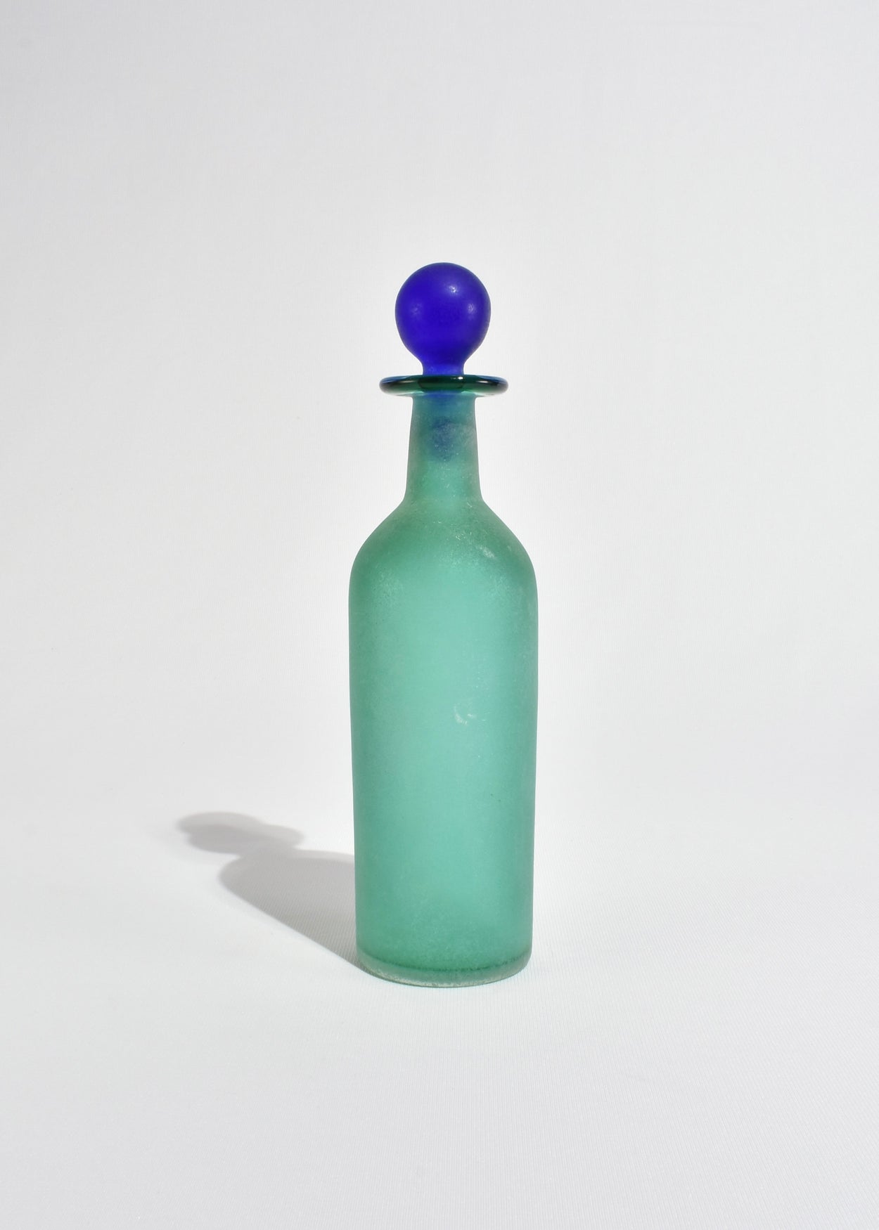 Italian Teal Glass Decanter