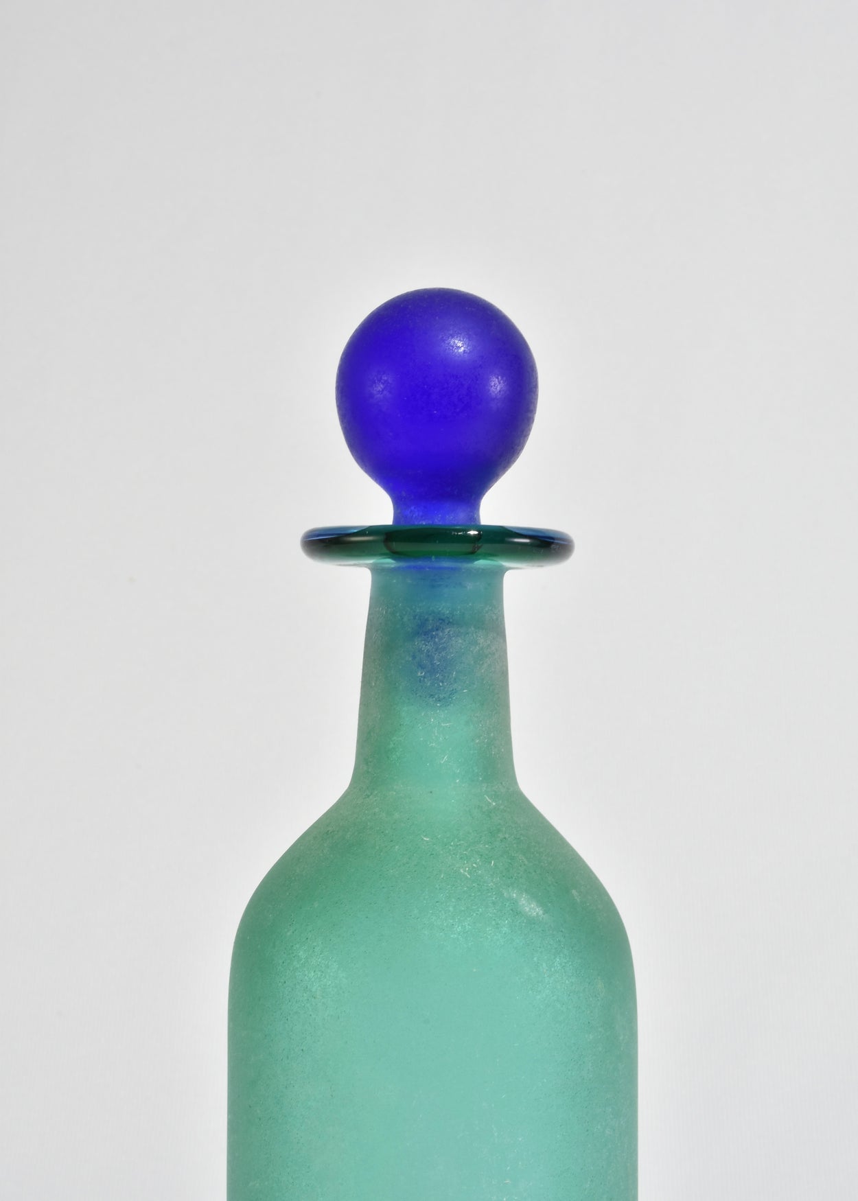 Italian Teal Glass Decanter