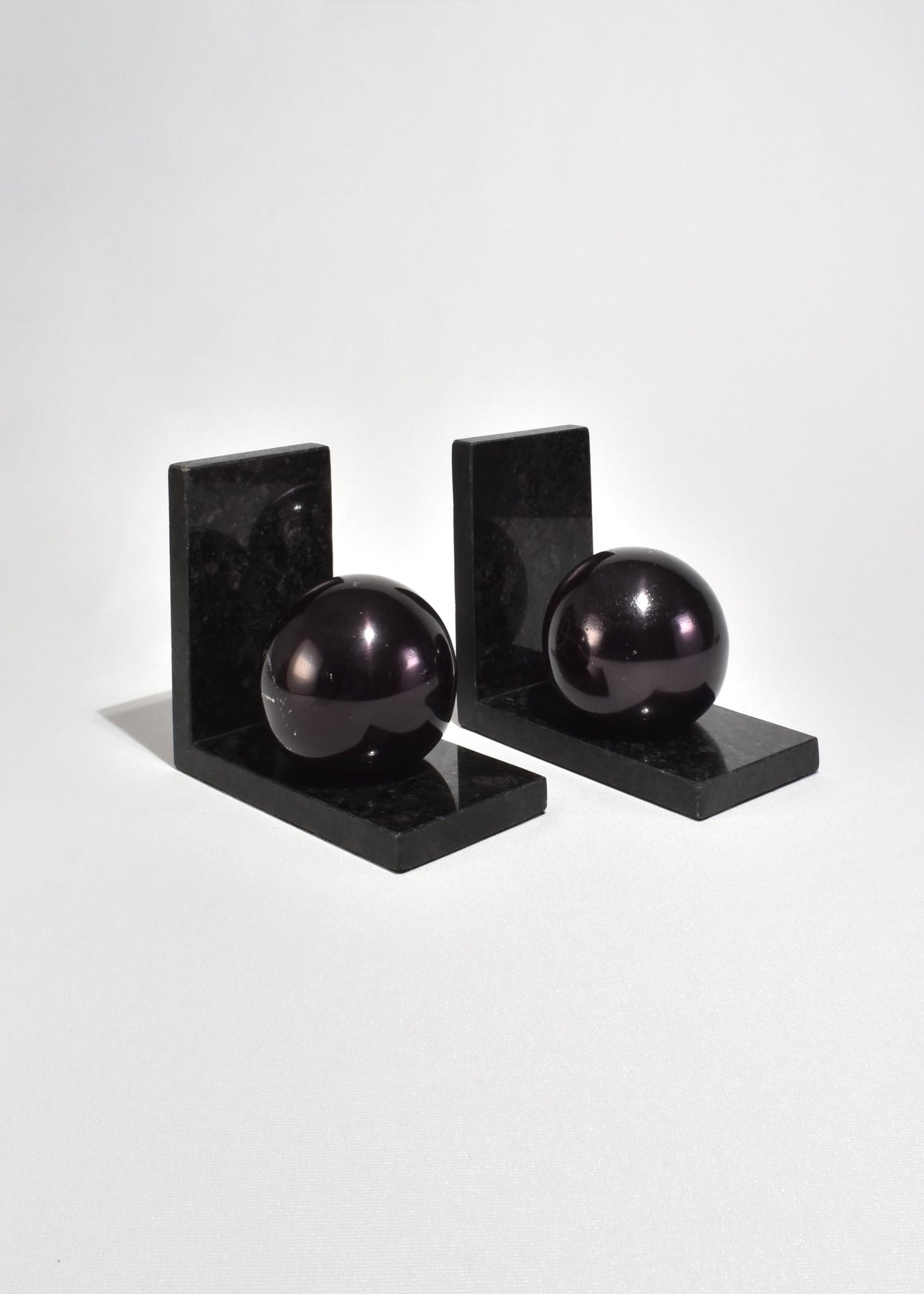 Black Sphere Bookends