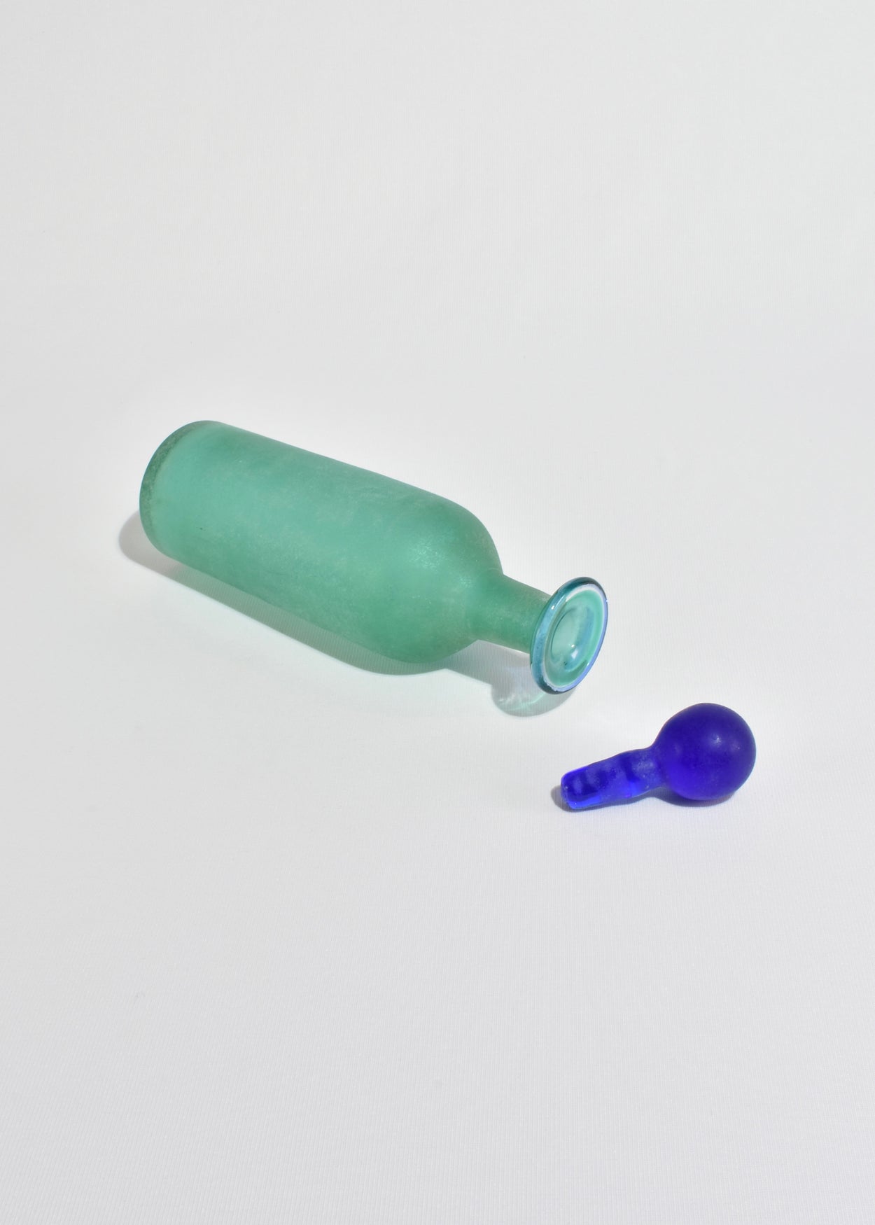 Italian Teal Glass Decanter