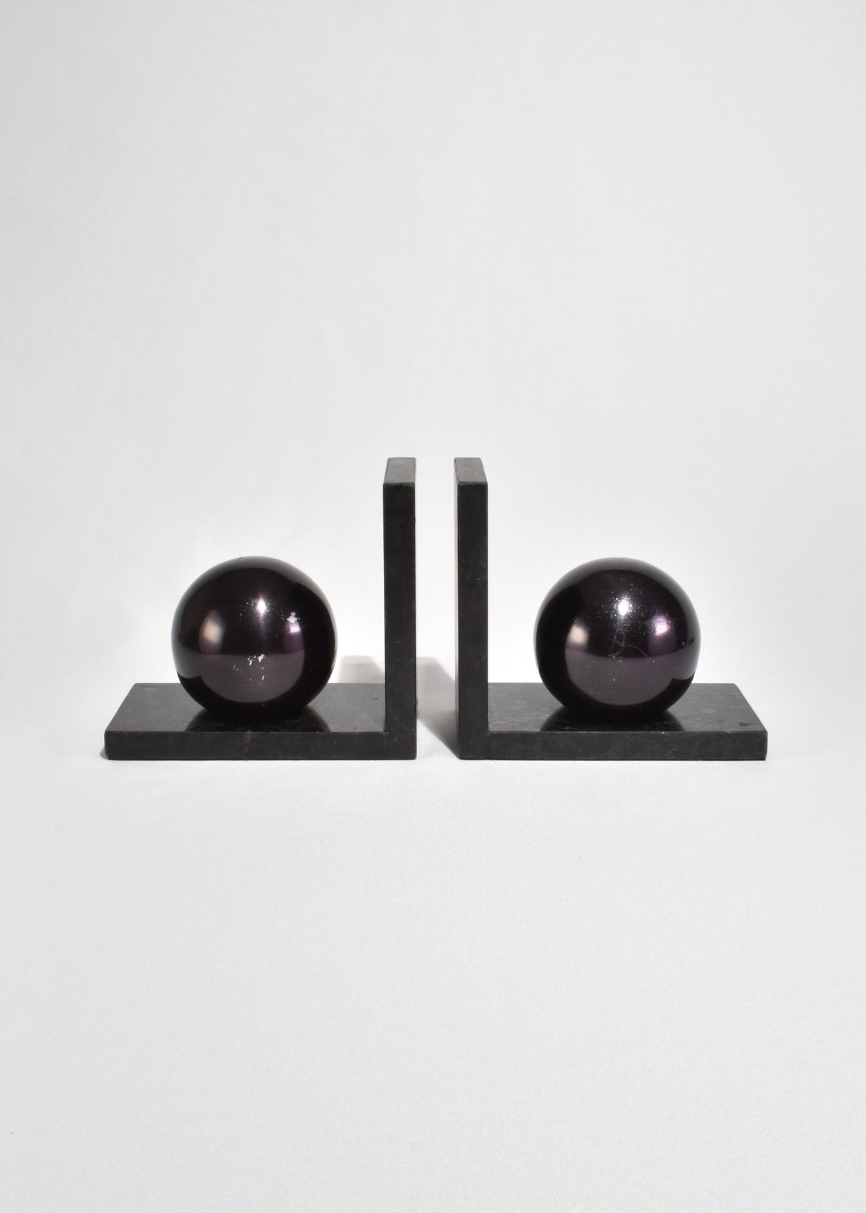 Black Sphere Bookends