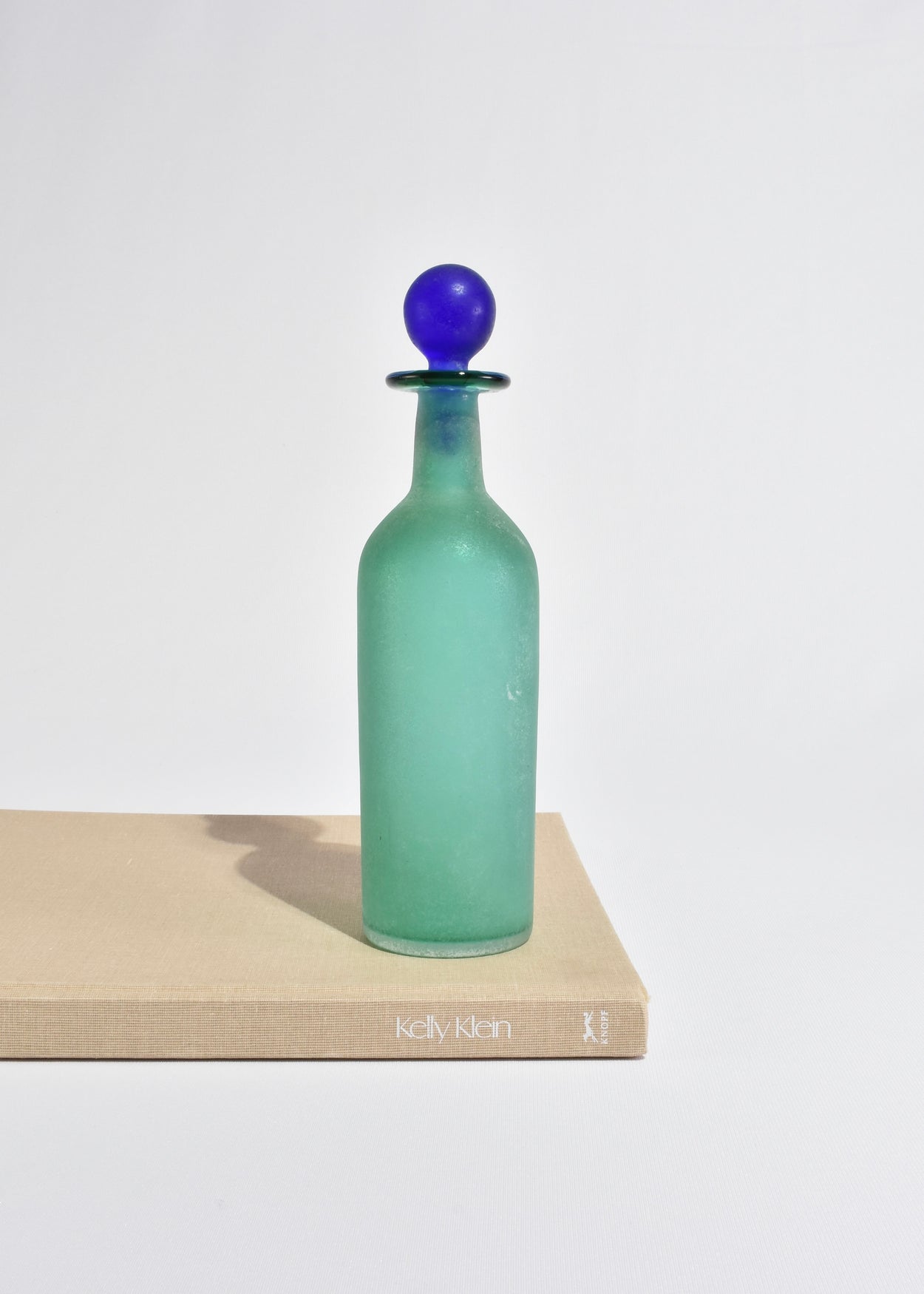 Italian Teal Glass Decanter