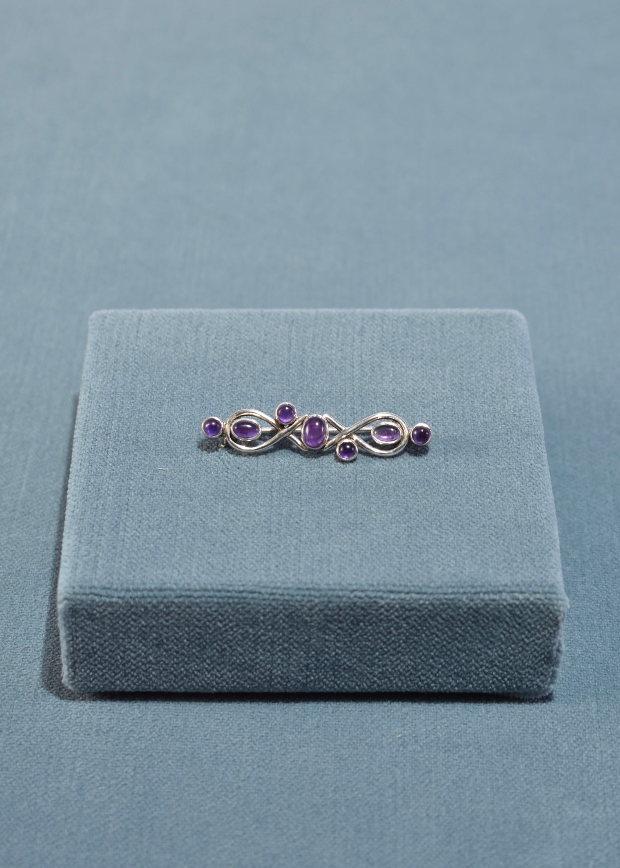 Sterling Amethyst Brooch