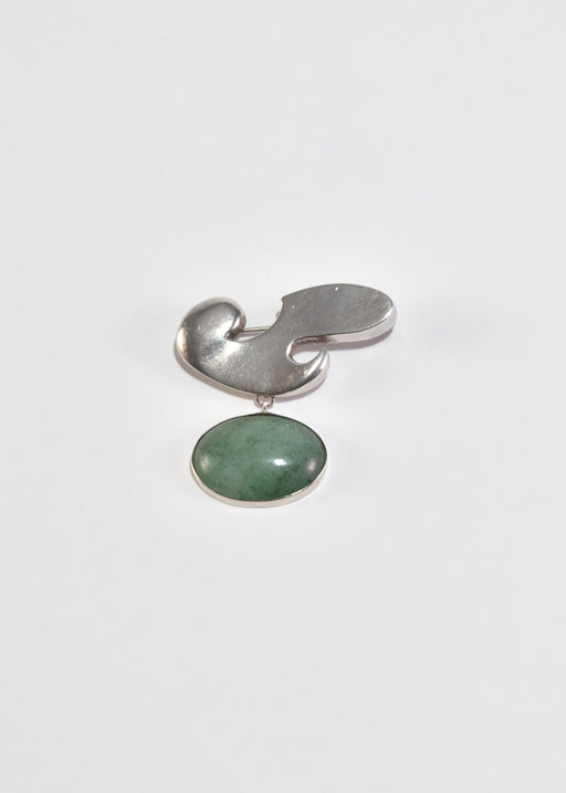 Modernist Aventurine Brooch