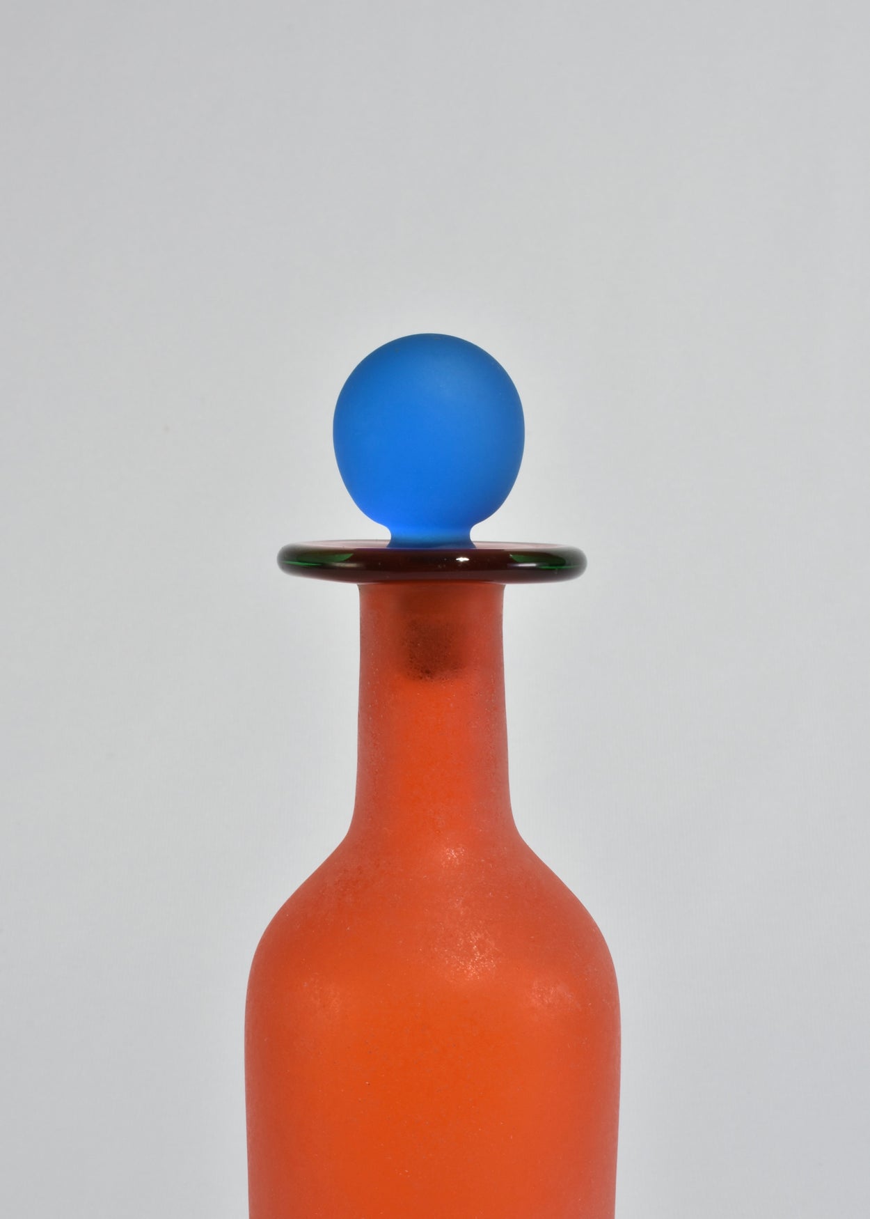 Italian Orange Glass Decanter