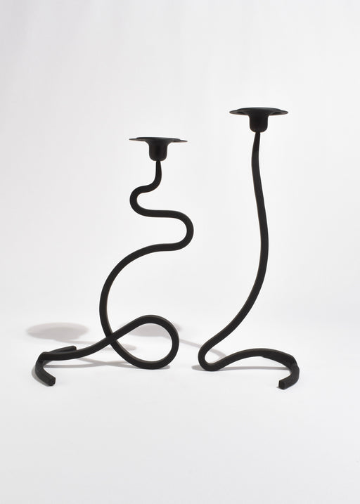 Wavy Iron Candleholder Set