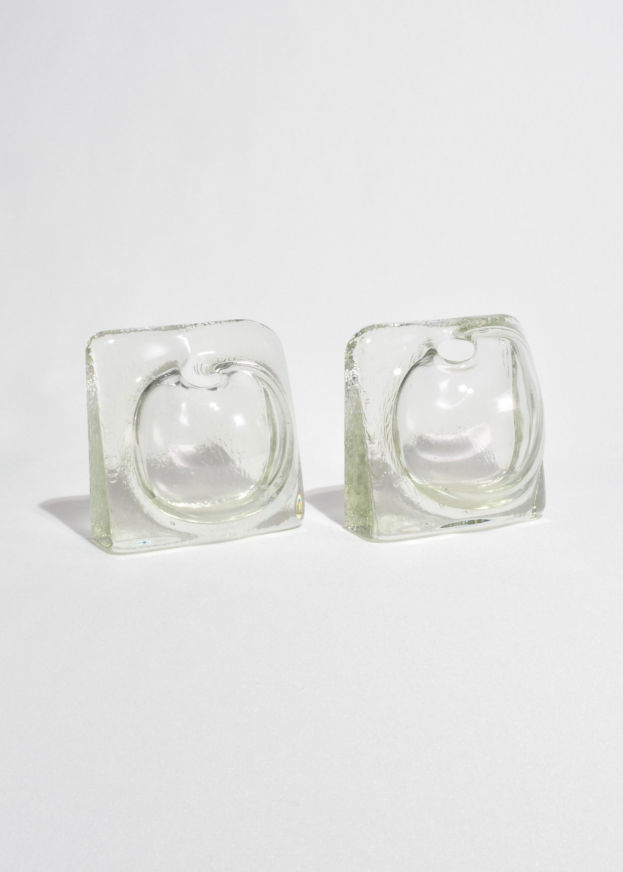 Clear Glass Bookend Vases