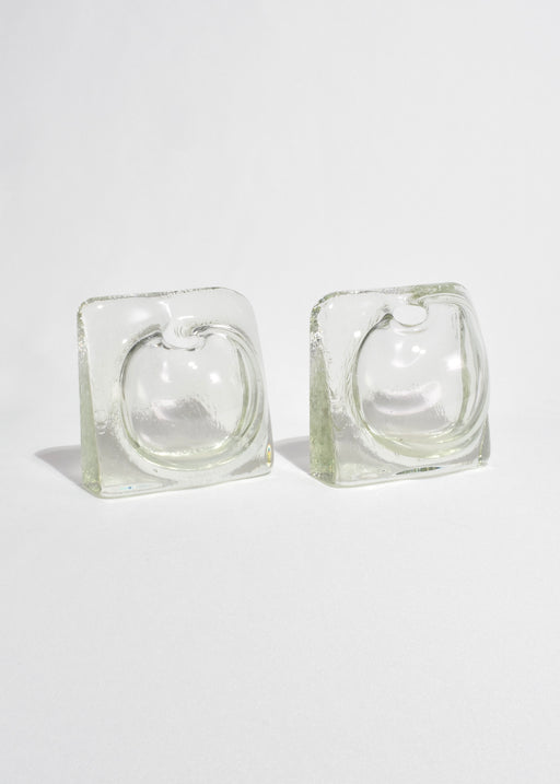 Clear Glass Bookend Vases