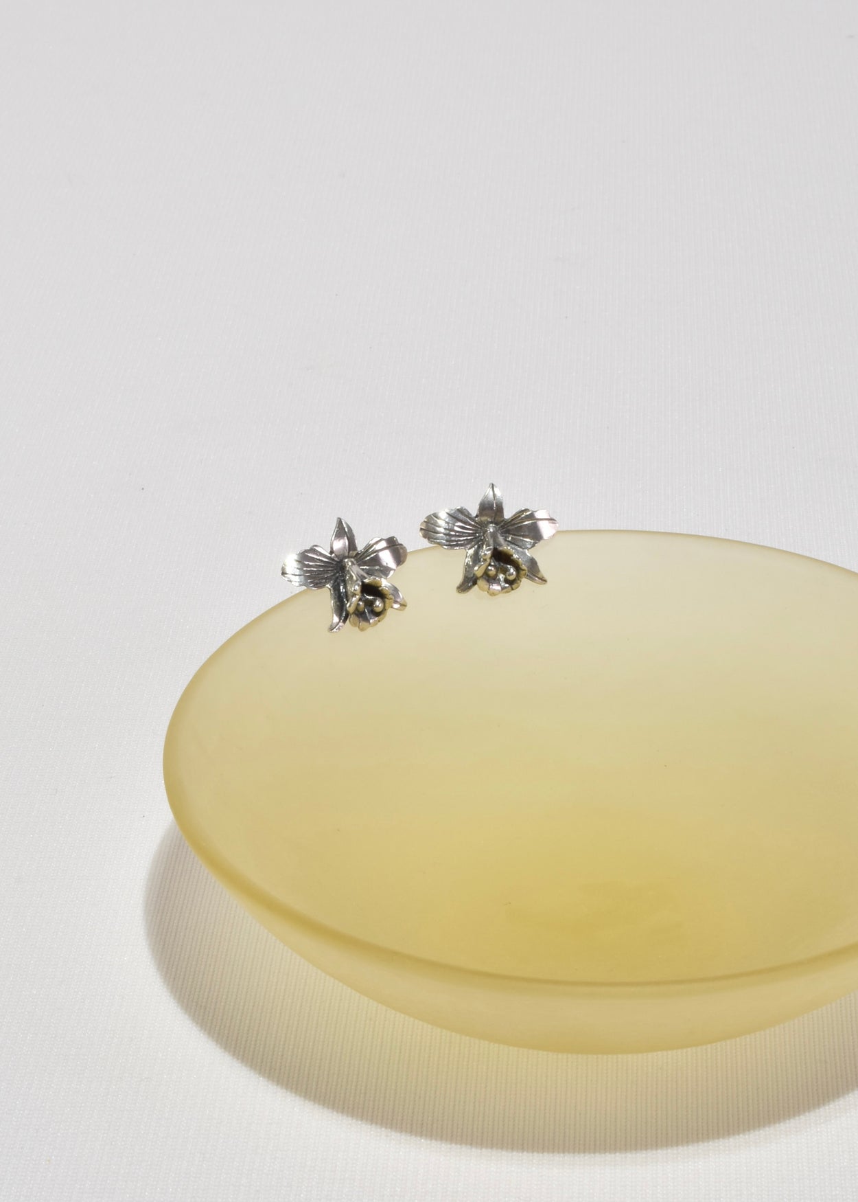 Sterling Orchid Earrings