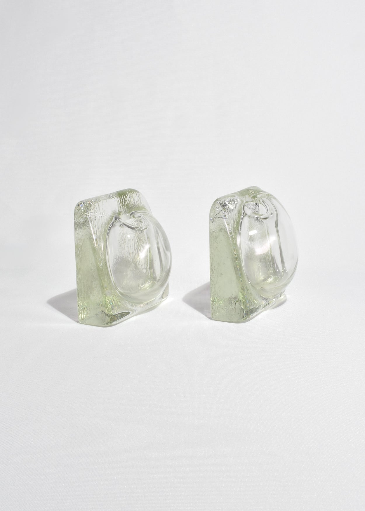 Clear Glass Bookend Vases