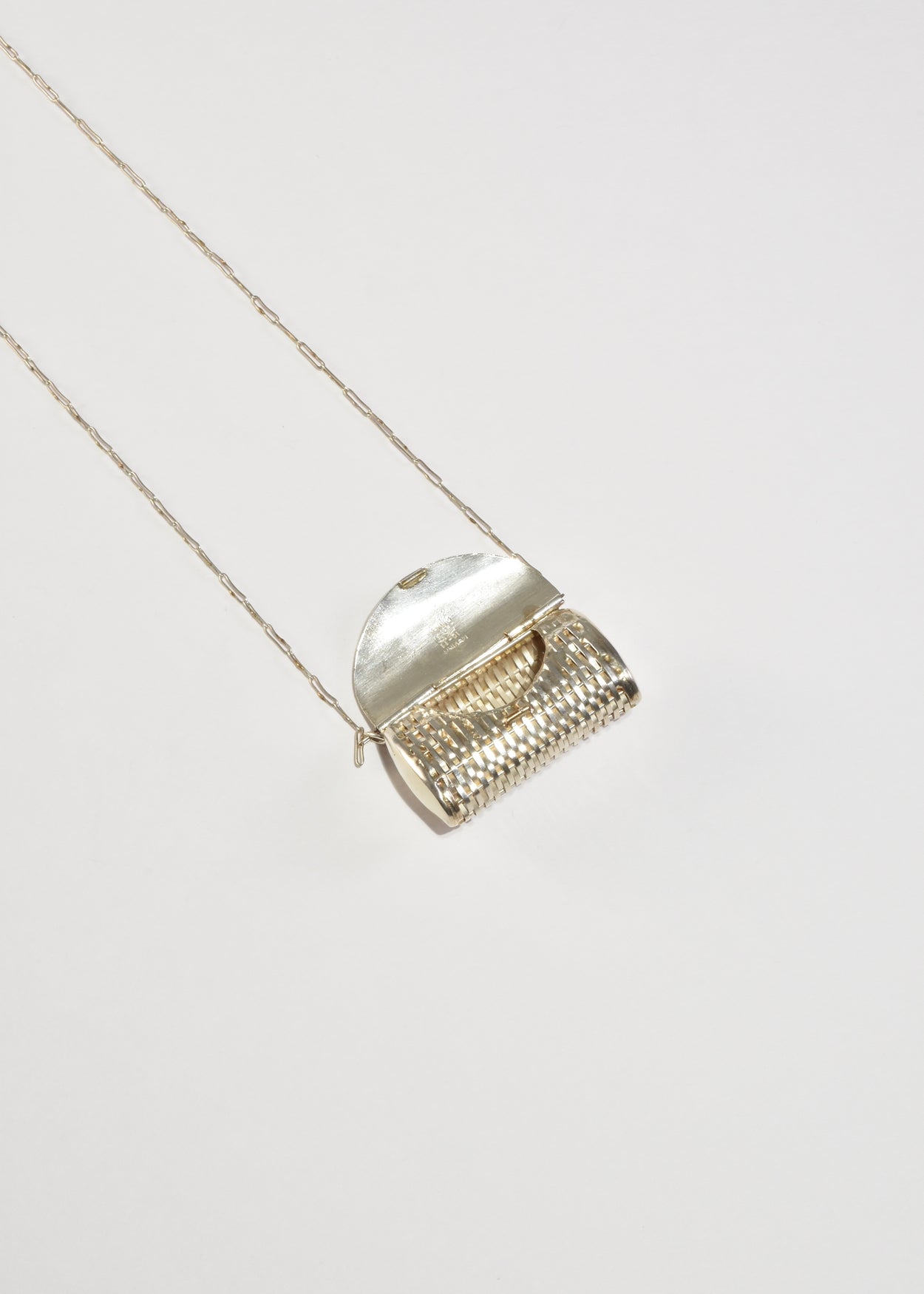 Sterling Basket Pendant Necklace