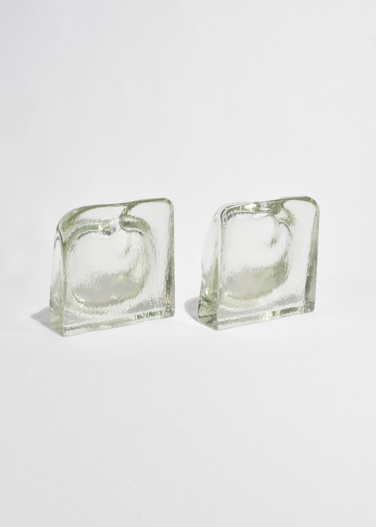 Clear Glass Bookend Vases