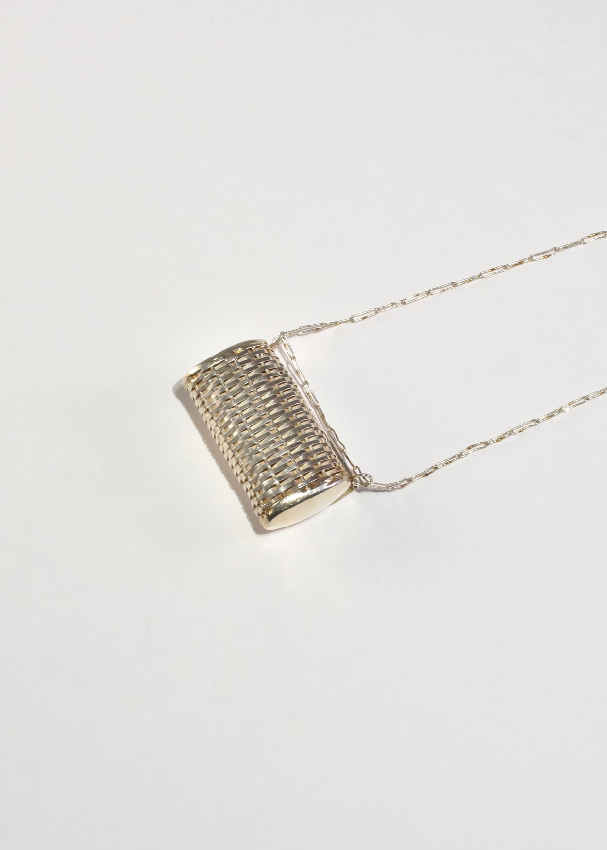 Sterling Basket Pendant Necklace