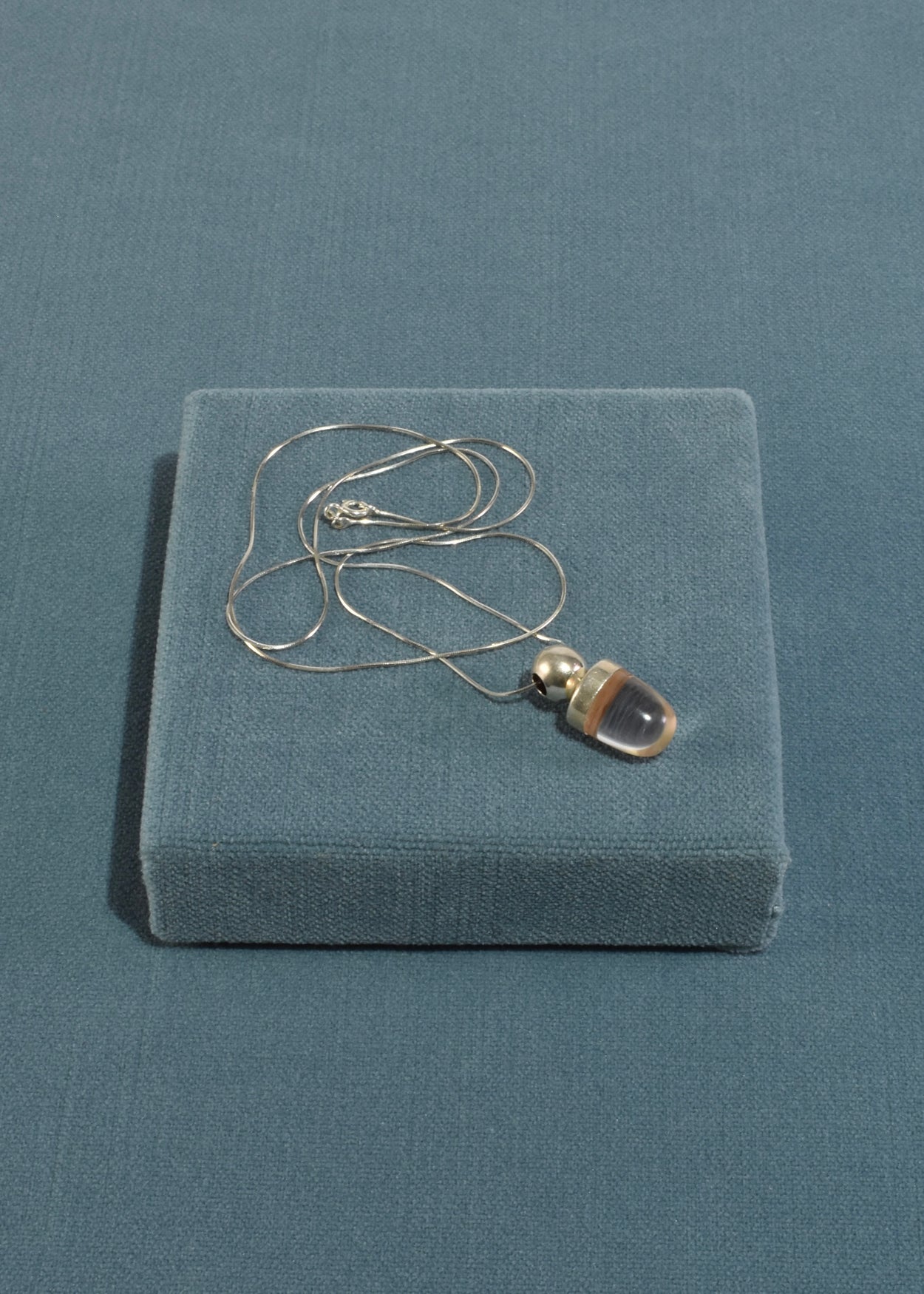 Domed Crystal Pendant Necklace