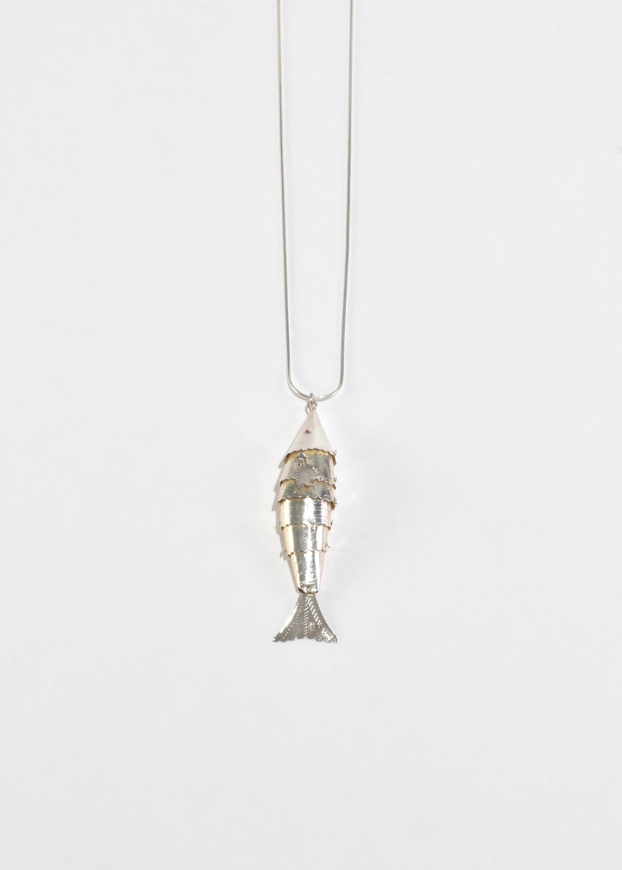 Articulated Fish Pendant Necklace